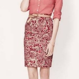 LOFT Paisley Pencil Skirt